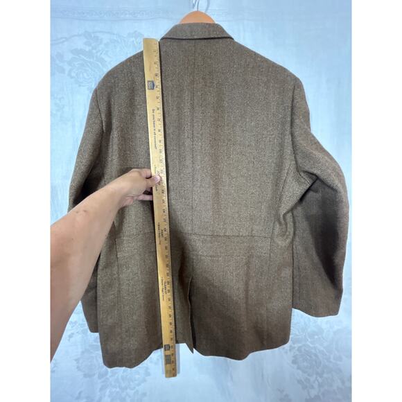 Ralph Lauren LRL Sport Coat 44R Herringbone 100% Wool Quarter Lined Summer Tweed - Picture 15 of 16
